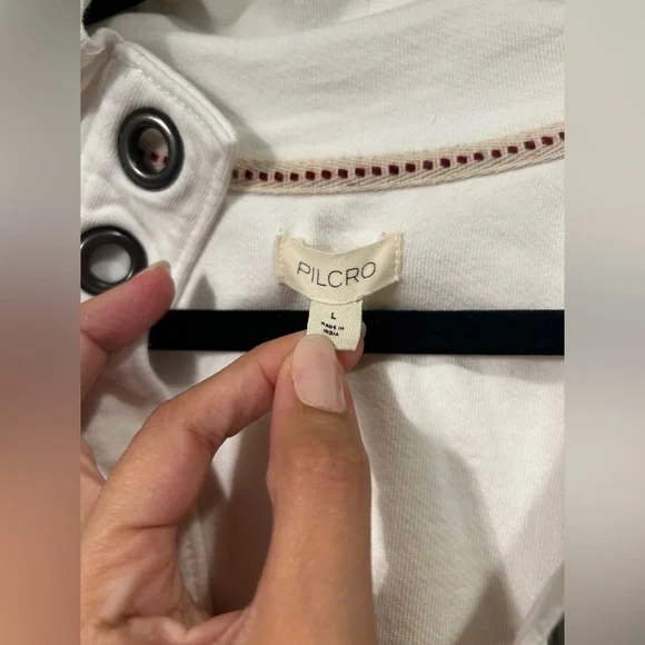 Like New Anthropologie Pilcro The Kamrie Pieced Popover Top Studded Pullover - Picture 6 of 7